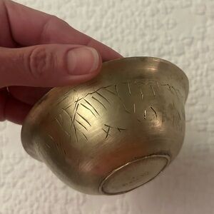 Vintage Signed Brass Bowl
